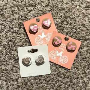 (Choose One) Heart-Shaped Clay Earrings
